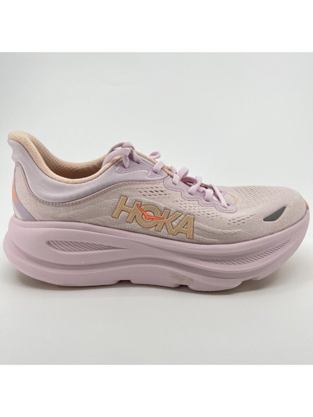 Hoka One One Bondi 9 Womens Size 9 Lilac Cream Athletic Running Shoes Sneakers